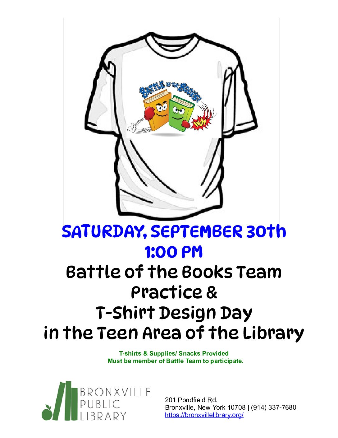 Battle of the Books Team T-Shirt Making